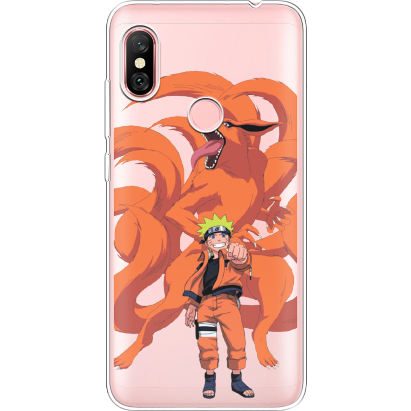 Прозрачный чехол Uprint Xiaomi Redmi Note 6 Pro Naruto and Kurama