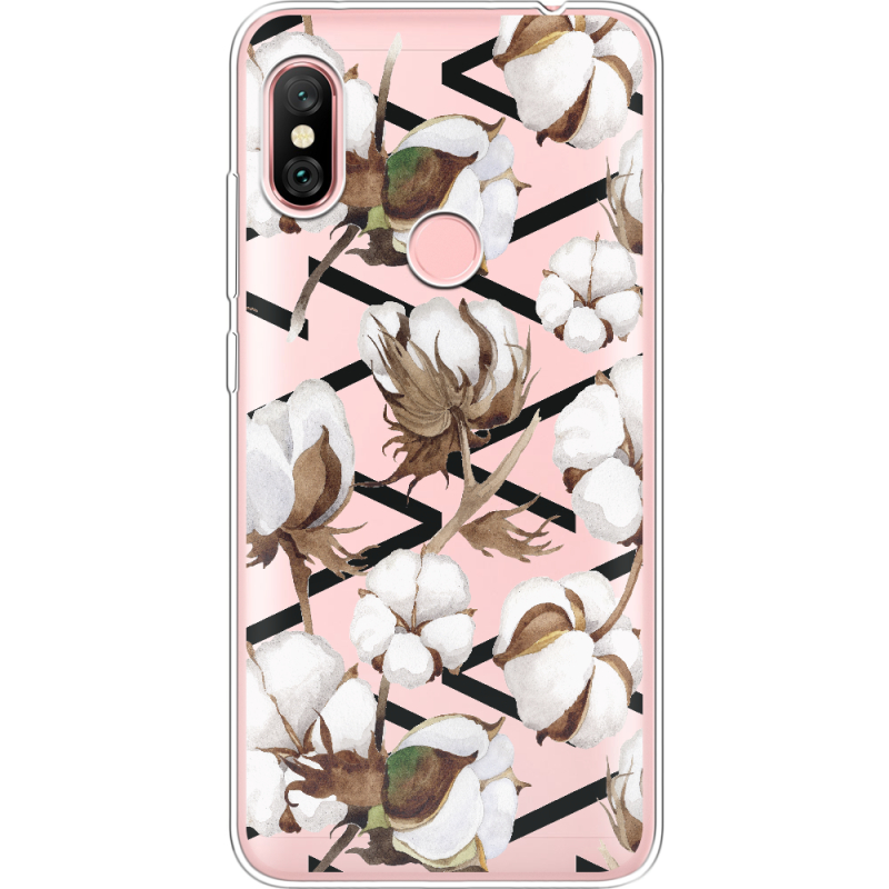 Прозрачный чехол Uprint Xiaomi Redmi Note 6 Pro Cotton flowers