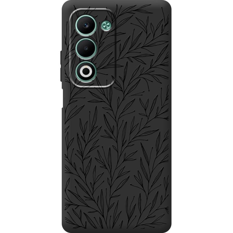 Чорний чохол BoxFace OPPO A5m Leaves