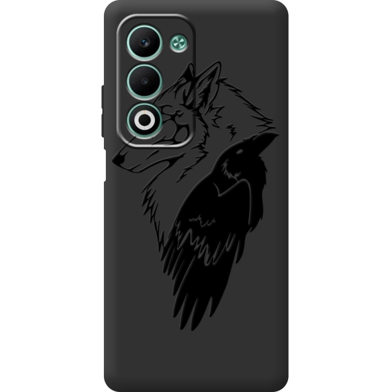 Чорний чохол BoxFace OPPO A5m Wolf and Raven