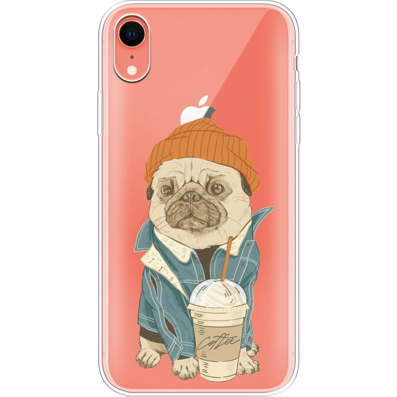 Прозрачный чехол Uprint Apple iPhone XR Dog Coffeeman
