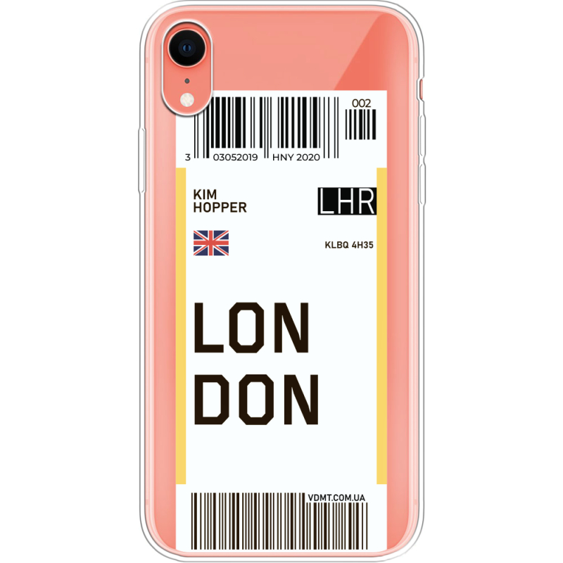 Прозрачный чехол Uprint Apple iPhone XR Ticket London