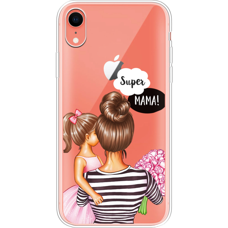 Прозрачный чехол Uprint Apple iPhone XR Super Mama and Daughter