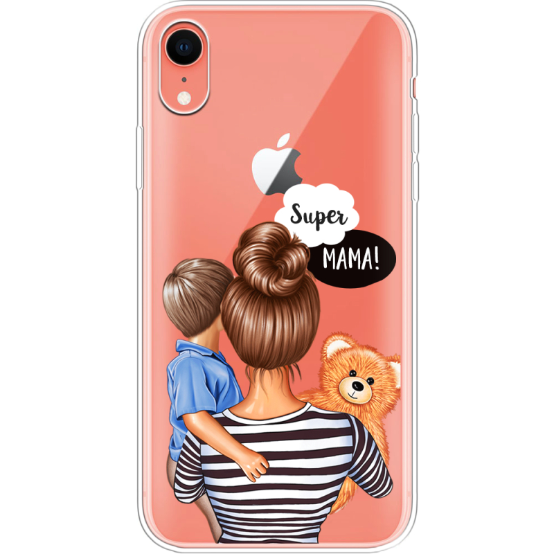 Прозрачный чехол Uprint Apple iPhone XR Super Mama and Son