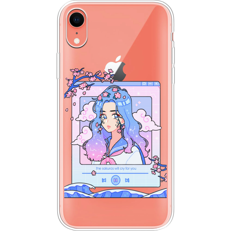 Прозрачный чехол Uprint Apple iPhone XR The Sakuras Will Cry For You