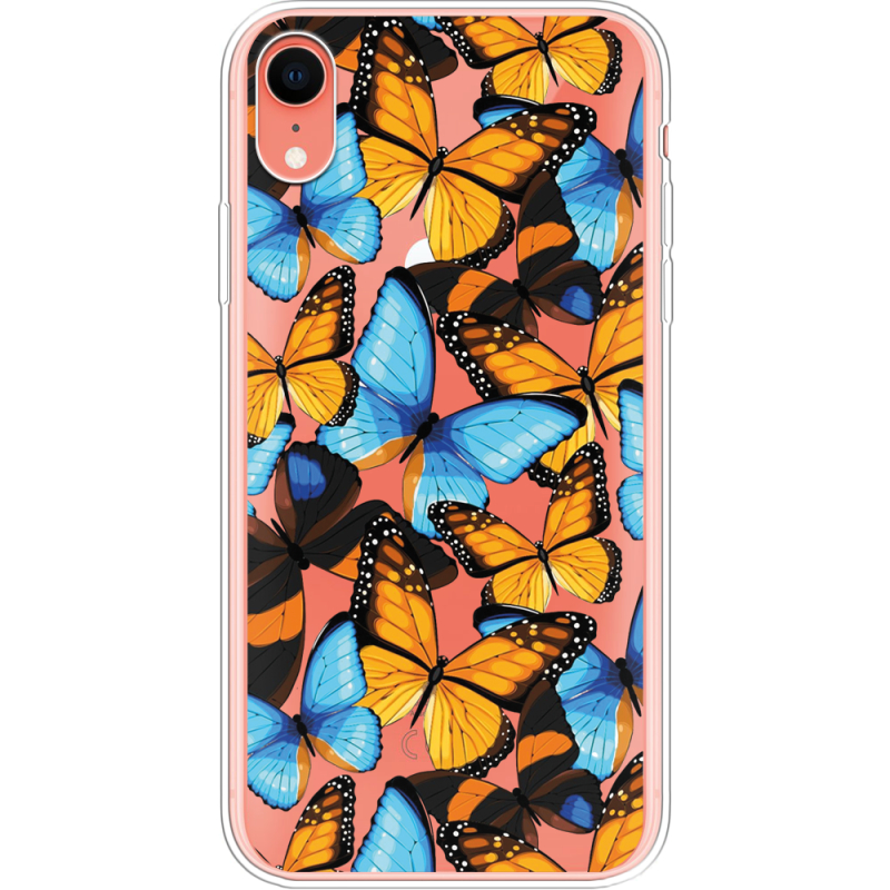 Прозрачный чехол Uprint Apple iPhone XR Butterfly Morpho