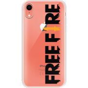 Прозрачный чехол Uprint Apple iPhone XR Free Fire Black Logo
