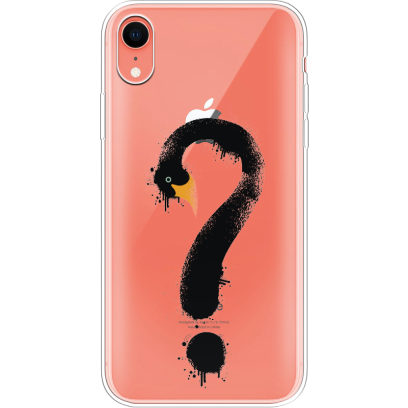 Прозрачный чехол Uprint Apple iPhone XR Swan question