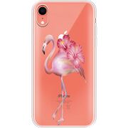 Прозрачный чехол Uprint Apple iPhone XR Floral Flamingo