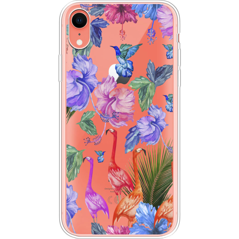 Прозрачный чехол Uprint Apple iPhone XR Flamingo