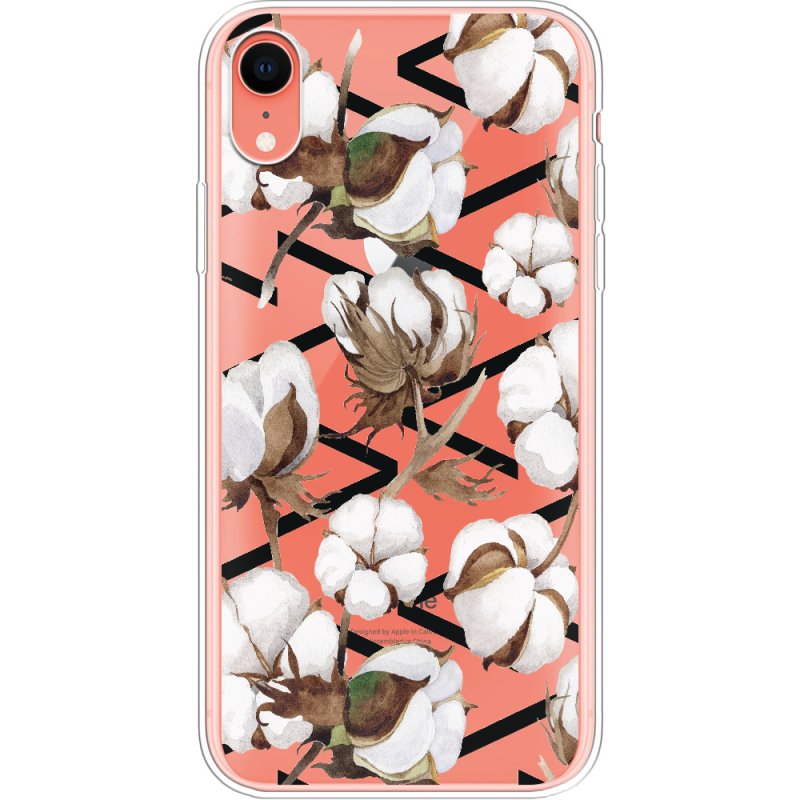 Прозрачный чехол Uprint Apple iPhone XR Cotton flowers
