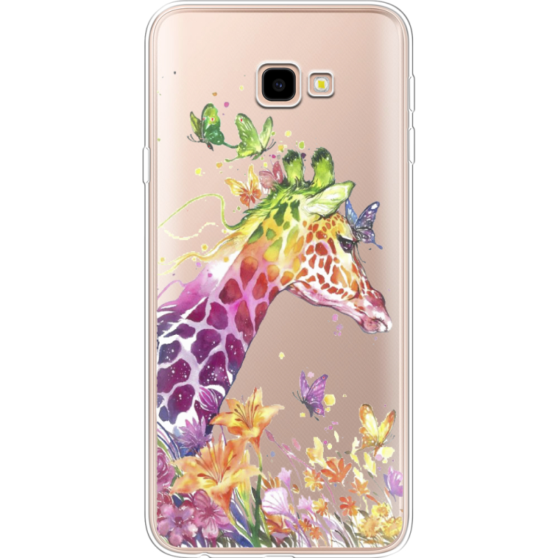 Прозрачный чехол Uprint Samsung J415 Galaxy J4 Plus 2018 Colorful Giraffe