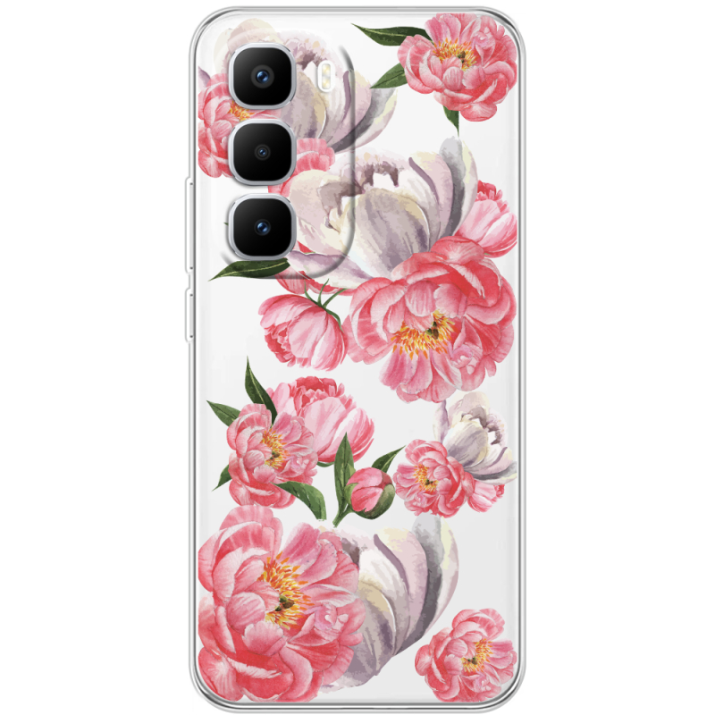 Прозорий чохол BoxFace Infinix Hot 60 Pro Plus Peony Watercolor Style
