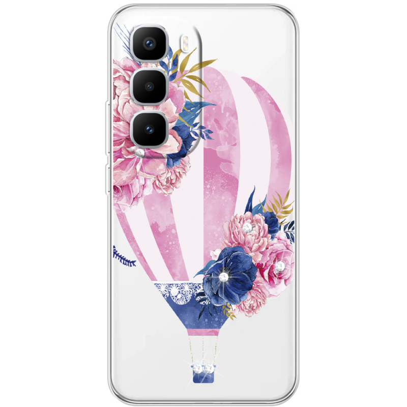 Чохол зі стразами Infinix Hot 60 Pro Plus Pink Air Baloon