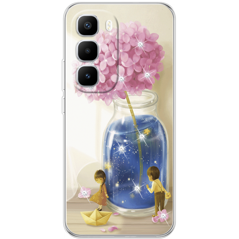 Чохол зі стразами Infinix Hot 60 Pro Plus Little Boy and Girl