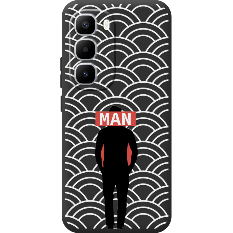 Чорний чохол BoxFace Infinix Hot 60 Pro Plus Man Pattern