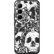 Чорний чохол BoxFace Infinix Hot 60 Pro Plus Skull and Roses