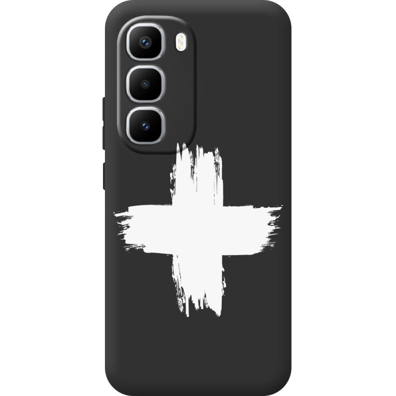 Чорний чохол BoxFace Infinix Hot 60 Pro Plus Білий хрест ЗСУ