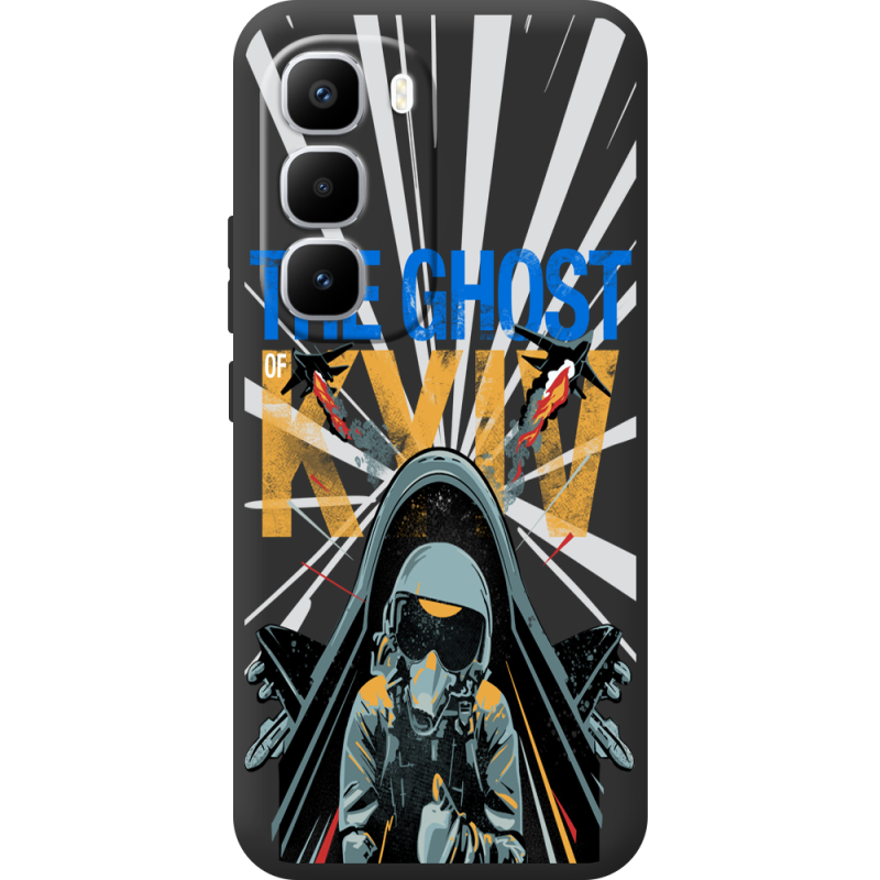 Чорний чохол BoxFace Infinix Hot 60 Pro Plus Привид Києва в дії