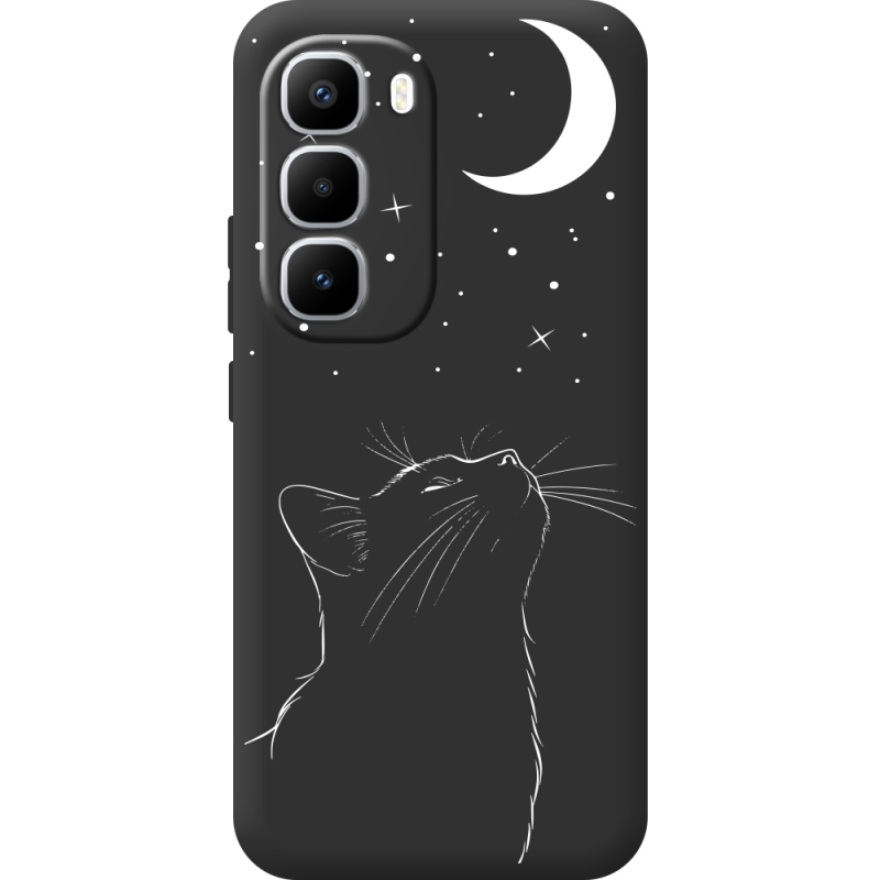 Чорний чохол BoxFace Infinix Hot 60 Pro Plus Місячний кіт