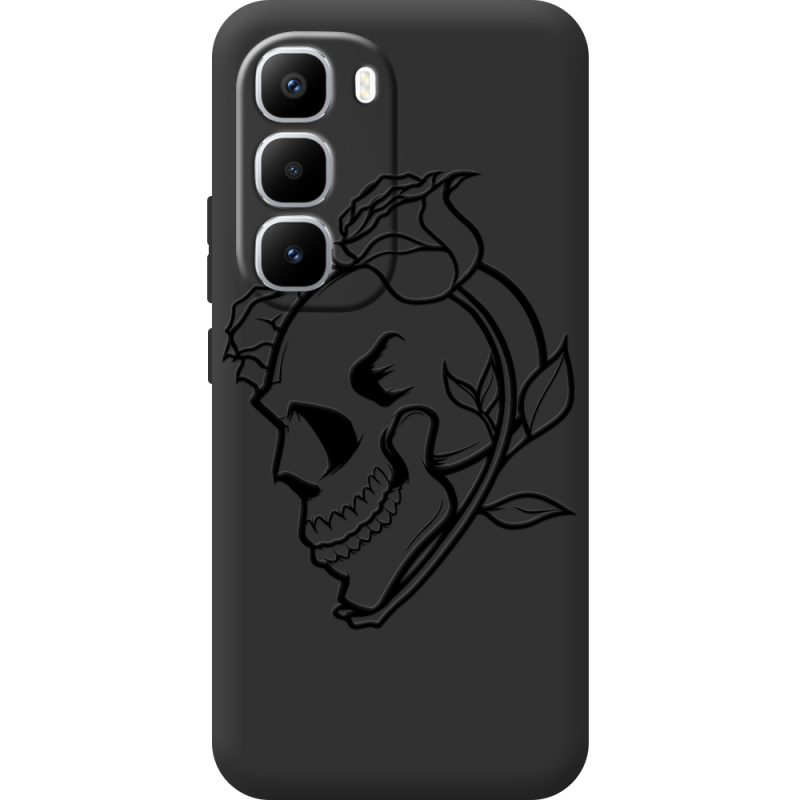 Чорний чохол BoxFace Infinix Hot 60 Pro Plus Skull and Roses