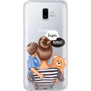 Прозрачный чехол Uprint Samsung J610 Galaxy J6 Plus 2018 Super Mama and Son