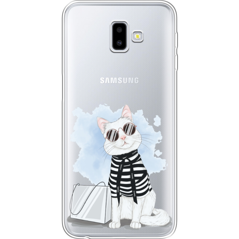 Прозрачный чехол Uprint Samsung J610 Galaxy J6 Plus 2018 Cat Style