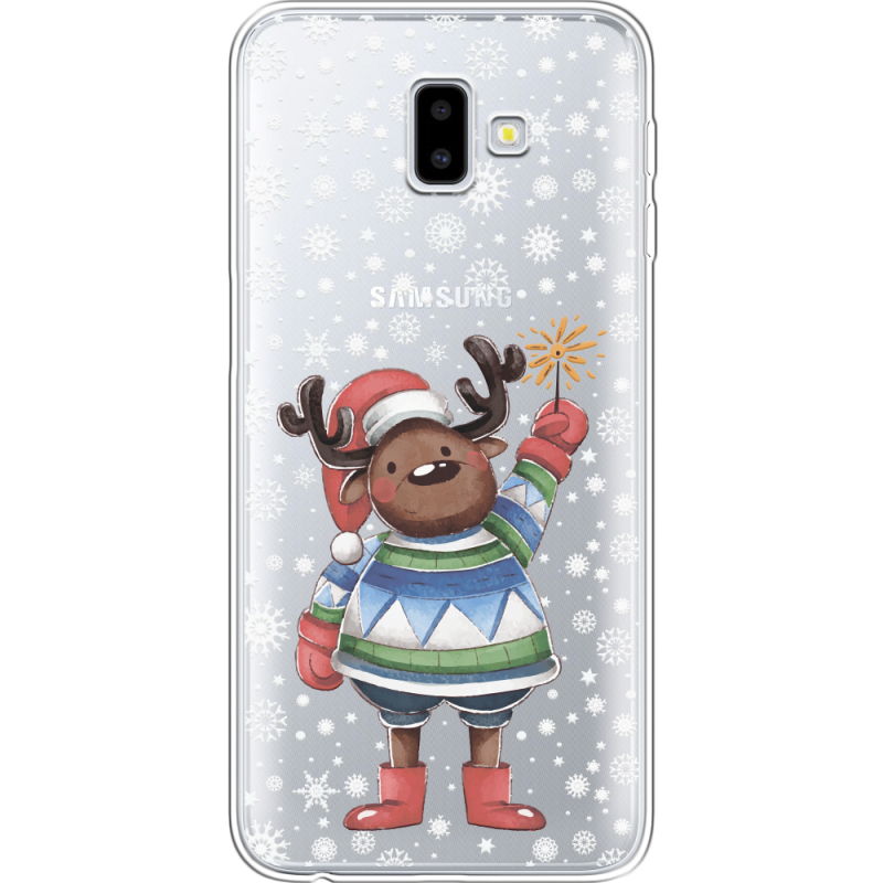 Прозрачный чехол Uprint Samsung J610 Galaxy J6 Plus 2018 Christmas Deer with Snow