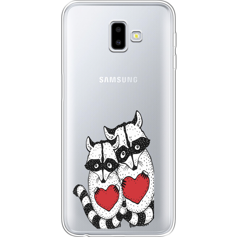 Прозрачный чехол Uprint Samsung J610 Galaxy J6 Plus 2018 Raccoons in love
