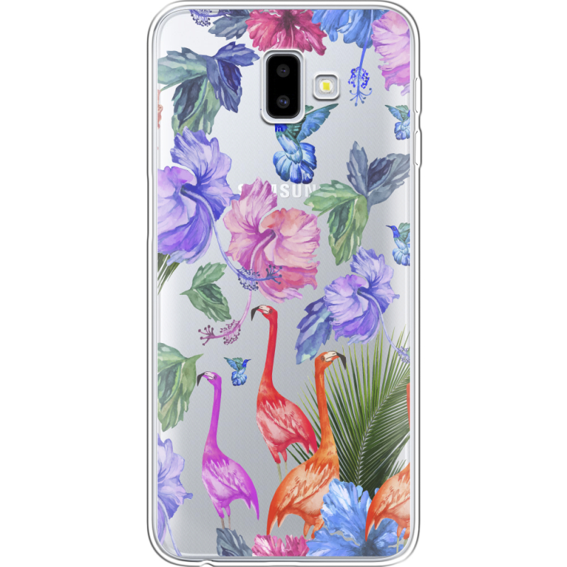 Прозрачный чехол Uprint Samsung J610 Galaxy J6 Plus 2018 Flamingo