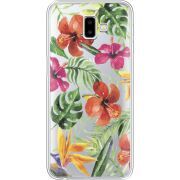 Прозрачный чехол Uprint Samsung J610 Galaxy J6 Plus 2018 Tropical Flowers