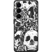 Черный чехол BoxFace Samsung Galaxy S26 (S942) Skull and Roses