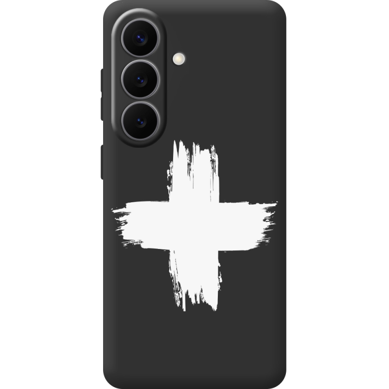 Черный чехол BoxFace Samsung Galaxy S26 (S942) Білий хрест ЗСУ
