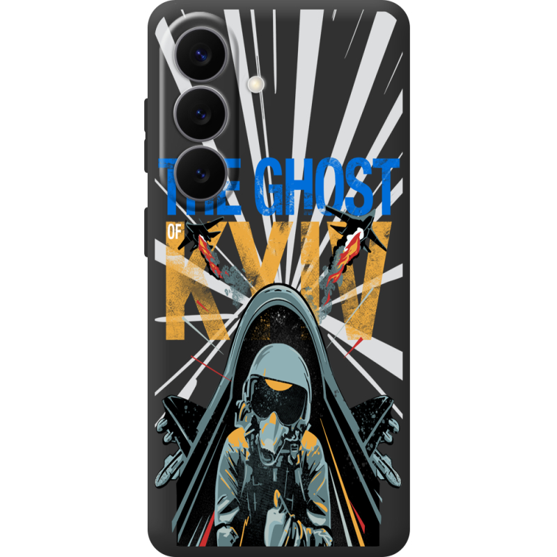 Черный чехол BoxFace Samsung Galaxy S26 (S942) Привид Києва в дії