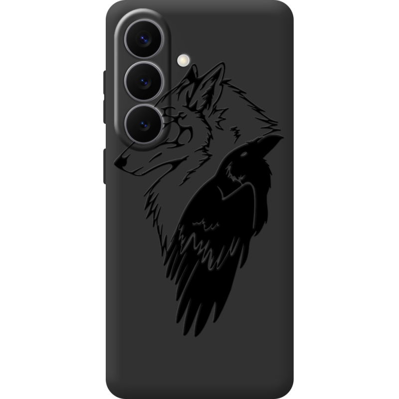 Черный чехол BoxFace Samsung Galaxy S26 (S942) Wolf and Raven
