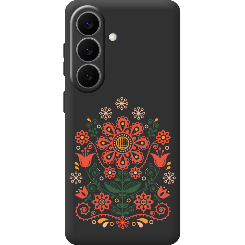 Черный чехол BoxFace Samsung Galaxy S26 Plus (S947) Ukrainian Ornament