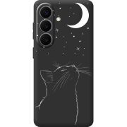 Черный чехол BoxFace Samsung Galaxy S26 Plus (S947) Місячний кіт