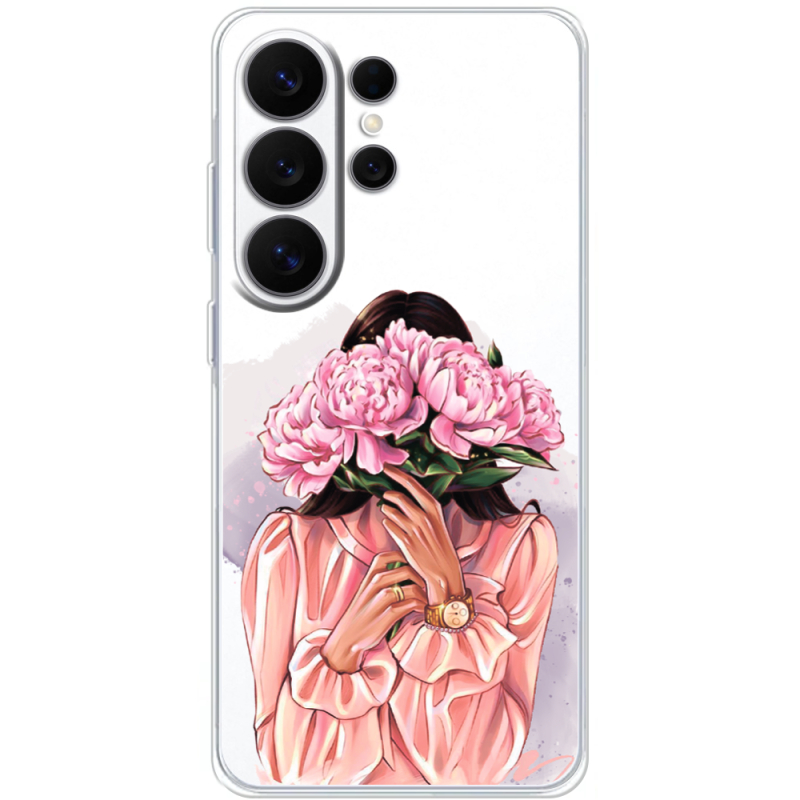 Прозорий чохол BoxFace Samsung Galaxy S26 Ultra (S948) Девушка с Пионами