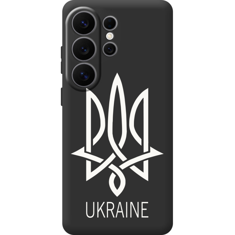 Чорний чохол BoxFace Samsung Galaxy S26 Ultra (S948) Тризуб монограмма ukraine