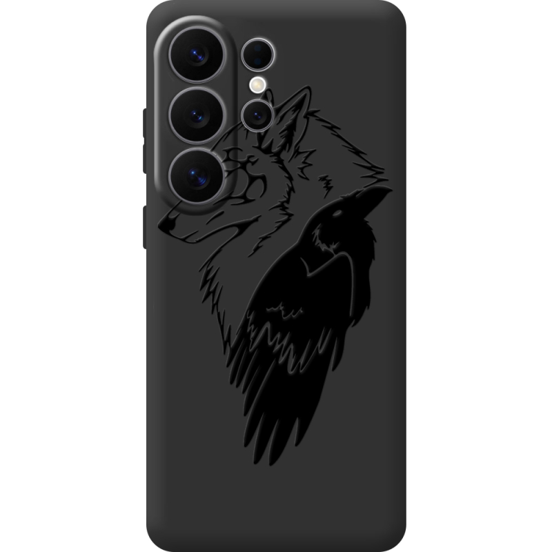 Чорний чохол BoxFace Samsung Galaxy S26 Ultra (S948) Wolf and Raven