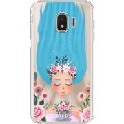 Прозрачный чехол Uprint Samsung J260 Galaxy J2 Core Blue Hair