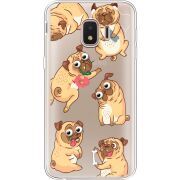 Прозрачный чехол Uprint Samsung J260 Galaxy J2 Core с 3D-глазками Pug