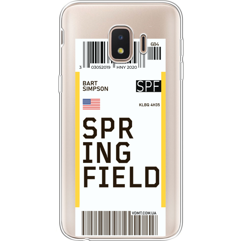 Прозрачный чехол Uprint Samsung J260 Galaxy J2 Core Ticket Springfield