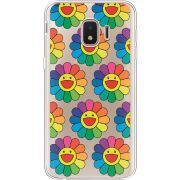 Прозрачный чехол Uprint Samsung J260 Galaxy J2 Core Hippie Flowers