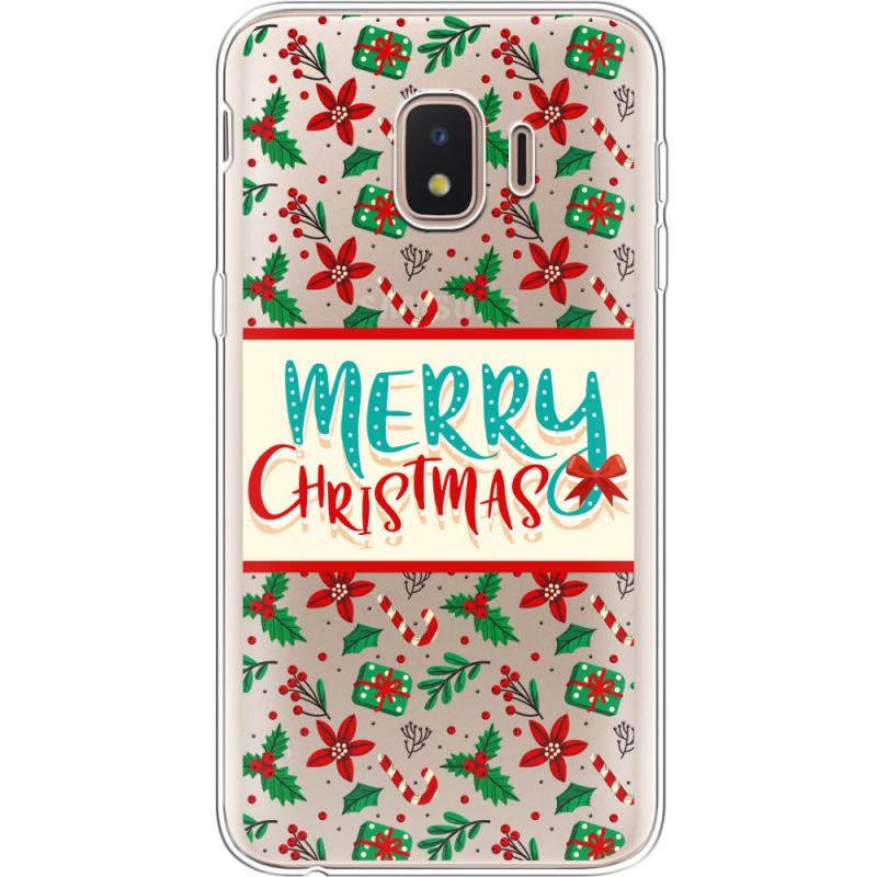 Прозрачный чехол Uprint Samsung J260 Galaxy J2 Core Vintage Christmas Pattern