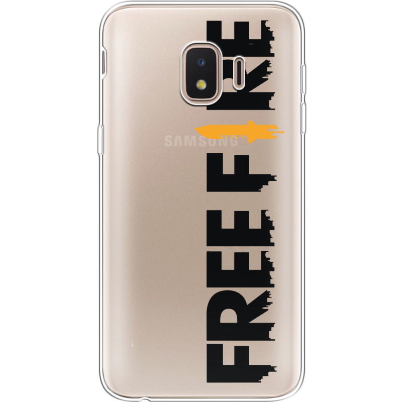 Прозрачный чехол Uprint Samsung J260 Galaxy J2 Core Free Fire Black Logo