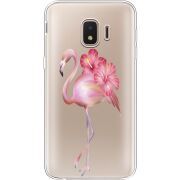 Прозрачный чехол Uprint Samsung J260 Galaxy J2 Core Floral Flamingo