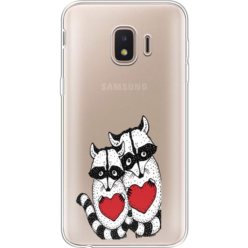 Прозрачный чехол Uprint Samsung J260 Galaxy J2 Core Raccoons in love
