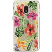 Прозрачный чехол Uprint Samsung J260 Galaxy J2 Core Tropical Flowers