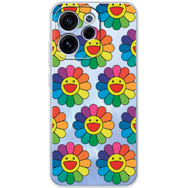 Прозорий чохол BoxFace OPPO Reno 15 F Hippie Flowers